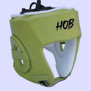 Protector de Cabeza de Boxeo Modular HOB, Cuero PU Amarillo y Negro, Protección Facial Transpirable, Visera Doble Ajustable, Unisex para Adultos, Universal - Product Image 2