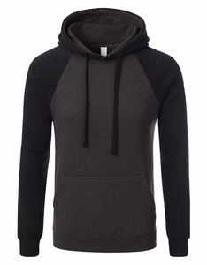 Premium Quality Men's Slim Raglan Hoodie <b>100</b>% Cotton Hooded Two-Tone Collar Winter Sweatshirts 3D Pattern Embroidered Logo ODM - Product Image 1