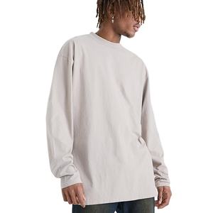 Camisetas de Manga Larga para Hombre, Tallas Grandes, Cuello Redondo, Corte Regular, 100% Algodón, Transpirables, Precio de Fábrica al por Mayor, Calidad Personalizada - Product Image 2