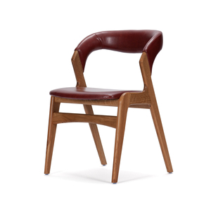 Modern Midcentury High-Back <b>Foldable</b> Solid Wood Dining Chair Cotton Upholstery Curved Backrest Eco-friendly Home Home Furniture - Product Image 4