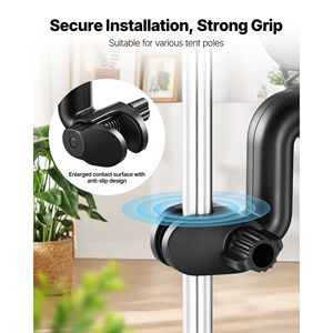 Ventilador Recargable USB con Control Inteligente, Oscilación Potente, 9 Velocidades, Modo de Circulación, para Carpa de Cultivo, con Clip y para Plantas - Product Image 5