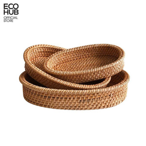 3 in 1 Natural Rattan <b>Rectangle</b> Woven <b>Storage</b> <b>Baskets</b>-Handmade Eco-Friendly Organizer Bins for Home Decor - Product Image 2