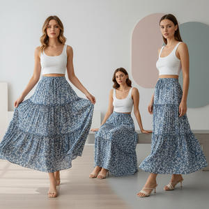 Jupe plissée en jean respirante pour femme avec logo personnalisé, jupe mi-longue de sport pour femme avec poches, vente en gros - Product Image 3