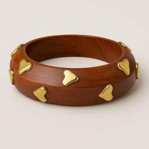 Elegant Traditional Fashion <b>Jewelry</b> for Women Handcrafted Wooden Studs Bangles <b>Crystal</b> Fashion Accessories - Product Image 1