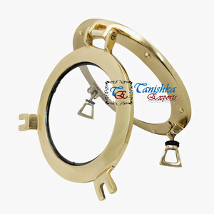 กระจกตกแต่งผนังทรงกลมขนาด 9 นิ้ว สีทอง ของ Tanishka Exports สำหรับตกแต่งบ้านสไตล์โจรสลัด ลายเรืออับปางสมัยใหม่ ทำจากอะลูมิเนียม เหมาะสำหรับงานแต่งงาน - Product Image 5