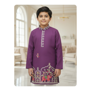 Traje Tradicional Romano de Seda para Niños, Diseño Elegante para Bodas, Fiestas y Eventos Culturales - Product Image 1