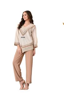 HAUT COURT BRODÉ EN COTON 2025 ROBE D'ÉTÉ KURTI EN COTON INDIEN STYLE BOHEMIEN BEACH WEAR TOP EN COTON DÉCONTRACTÉ - Product Image 3