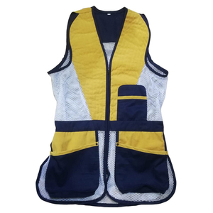 Unisex Breathable Hunting Vest Yellow Navy Mesh Zipper Closure Summer Outdoor Wear Adult Size - Product Image 3
