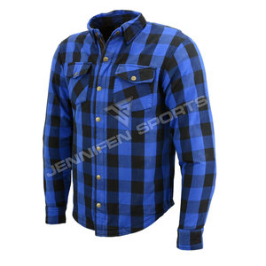 High Quality Men's Motorcycle Sportswear CE Level 01 Protection Aramid Lined Flannel <b>Shirts</b> Protective Plus Size Custom Design - Product Image 3