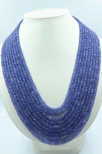 สร้อยคอแทนซาไนต์ทรงรอนเดลล์เจียระไน 9 เส้น คุณภาพสูง ขนาด 4-6 มม. ความยาว 18-24 นิ้ว ทำจากแทนซาไนต์แท้ - Product Image 2