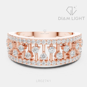 Bague de fiançailles en diamant de laboratoire certifié IGI 0,591 carat, or blanc 14 carats, taille ronde, F+ VS+, pavé, nouvelle collection de bijoux pour femme, idéale pour offrir - Product Image 3