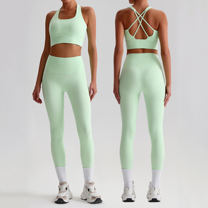 Conjunto de Yoga para mujer, ropa de gimnasio para entrenamiento, conjunto de Yoga transpirable para mujer, conjuntos de Yoga de nailon para adultos - Product Image 2