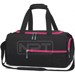 Bolsa de lona personalizada de gran capacidad para viajes, deportes y gimnasio, con múltiples compartimentos y correa de hombro ajustable. - Product Image 6