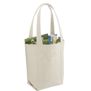 Bolsa de Mano Tipo Tote de Poliéster/Algodón Estampada, Tejida, Ecológica, Resistente al Agua, con Bolsillo Frontal, Color Natural, Regalo Promocional - Product Image 1
