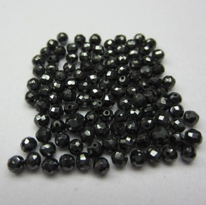 Cuentas de Diamantes Sueltos de Color Negro Azabache, Forma Redonda, Tamaño de 2 a 3 mm, Cuentas de Diamantes Naturales de Excelente Calidad, Joyería de Cuentas - Product Image 2