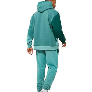 Venta al por mayor de fábrica: Conjuntos deportivos de 2 piezas de algodón y forro polar tejido para hombre, con logo personalizado, tallas grandes, ideales para invierno. - Product Image 2