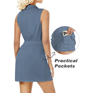 Conjunto de Pickleball de Alto Rendimiento para Mujer: Top de Cuello Alto y Pantalones Cortos Estilo Cancha para Damas - Product Image 5
