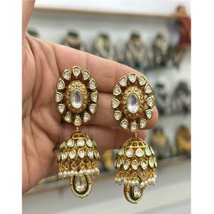 Elegantes Pendientes de Gota de Moissanita con Baño de Oro y Latón de Primera Calidad, con Incrustaciones Finas de Meenakari, para Mujer, Ideales para Bodas y Eventos de Moda - Product Image 1