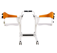 Silla de Transferencia de Pacientes con Inodoro, Certificación CE y UKCA, Capacidad de 120 kg, Altura Ajustable, Marco de Acero, Plegable, para Cuidado en el Hogar