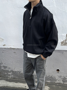 High Quality Casual <b>Hoodies</b> Custom Logo <b>Men</b> <b>Fleece</b> Sweatshirt Quarter 14 Half Zip up High Neck <b>Oversize</b> Pullover <b>Hoodies</b> - Product Image 4