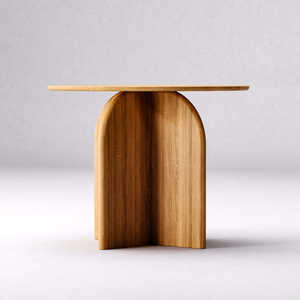 Mesa de Centro Redonda Contemporánea de Madera de Teca Sólida – Muebles de Alta Gama para Sala de Estar y Vestíbulo de Hotel al por Mayor - Product Image 4