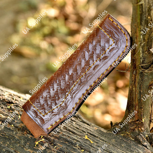 Étui à couteau en cuir épais cousu main de haute qualité, directement de l'usine, avec logo personnalisé, en cuir de vachette véritable, pour lame fixe de chasse, faible MOQ - Product Image 2