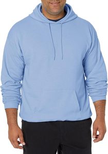 Sudadera con Capucha Azul Claro para Hombre, 100% Algodón, Felpa, Corte Regular, Informal, Otoño, Color Sólido, Diseño con Bolsillos, Sudaderas con Capucha en Oferta - Product Image 4