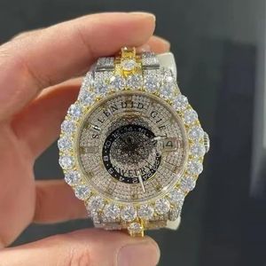 Reloj de Diamantes de Lujo Splendid Gift Jewelry, Caja de Oro Amarillo de 28 mm, Cristal de Zafiro Analógico, Movimiento de Cuarzo ETA, Cierre Oculto - Product Image 1