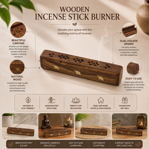 Caja de Incienso de Madera Natural |   Quemador Decorativo Recolector de Ceniza para Meditación, Aromaterapia, Decoración Espiritual del Hogar, Regalo, Exhibición - Product Image 5
