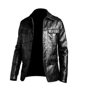 Veste en cuir d'agneau marron pour homme, veste bomber de moto, veste bomber en cuir d'agneau véritable pour homme, marron, haute qualité - Product Image 5