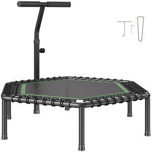 54.5 Inch <b>Mini</b> <b>Trampoline</b> Fitness Rebounder 450 Lbs Capacity 3-Level Adjustable Height Quiet & Stable with Foam Safety - Product Image 1