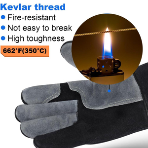 Gants de soudage tactiques en cuir de haute qualité, respirants et durables, de couleur unie, très tendance. - Product Image 5