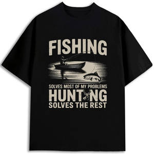 T-shirt de pêche et de chasse pour homme, 180 grammes, 100% coton, col rond, manches courtes, imprimé, fabriqué aux États-Unis, anti-boulochage - Product Image 1