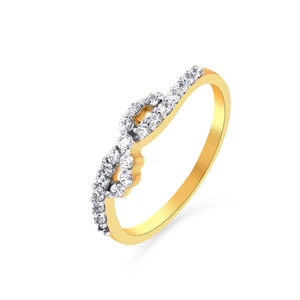 Anillo de Diamantes Charisma Superpuestos, Anillo Infinito con Corazón, Oro Amarillo de 18K, Forma de Corazón, Diamante Cultivado en Laboratorio de 0.45 Ct, Diseño Infinito Abierto - Product Image 1