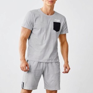 High Quality Minimal Grey Cargo Meyba Sports <b>Men</b> Premium Slim Fit <b>T</b> <b>Shirt</b> <b>And</b> Utility <b>Shorts</b> Matching Set For Summer - Product Image 4