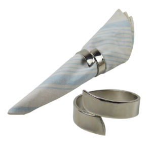 Anneau de serviette de style contemporain avec finition polie pour hôtel et restaurant, anneau de serviette couleur argent pour la décoration de table à la maison - Product Image 1