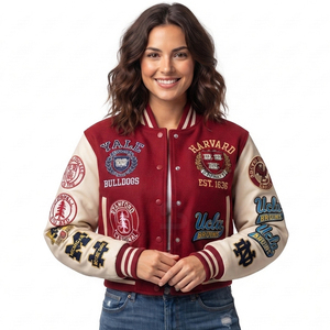 Veste universitaire courte style hiver, tendance actuelle, blousons de baseball courts pour femmes, prix abordable, service OEM - Product Image 1