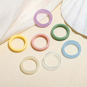 MN EXPORTS Resin Cocktail <b>Rings</b> in Amber and Teal <b>Green</b> Modern Christian Geometric Design for Daily Wear Unisex Jewelry - Product Image 6