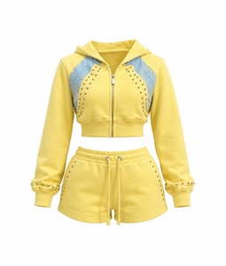 Women's <b>Crop</b> <b>Top</b> Set Two Piece Casual Matching Outfit <b>with</b> Short <b>Sleeve</b> <b>Top</b> and Shorts for Summer Streetwear Fashion - Product Image 6