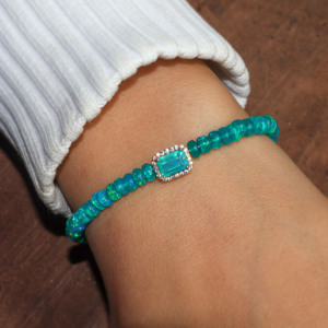 925 sliver plated beaded <b>bracelet</b> Octagon Charm Shaded <b>Beads</b> <b>Bracelet</b> women <b>bracelet</b> export at factory price - Product Image 3