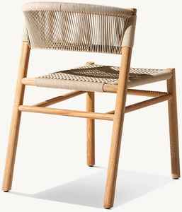 Chaise de salle à manger en teck de haute qualité avec tressage en corde naturelle, mobilier moderne pour café et restaurant, directement de l'usine - Product Image 2