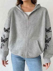 Sweat-shirts à capuche courts vierges pour femmes en gros, personnalisables avec étiquette - Product Image 3