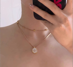 Collar con Colgante de Corazón Chapado en Oro de 14K para Mujer, con Diamante de Corte Brillante Redondo Cultivado en Laboratorio, Estilo Romántico para Regalo - Product Image 5