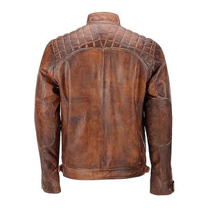 Chaqueta de Cuero para Motocicleta de Invierno para Hombre, Chaqueta Resistente, Chaqueta Urbana con Cuello Cuadrado, Chaqueta de Exterior de Primera Calidad Personalizada - Product Image 4