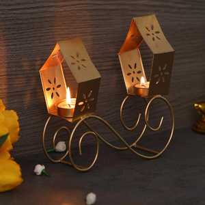 Premium Iron Handmade Metal <b>Tealight</b> Candle <b>Holder</b> Premium Bullock Cart Trolley Shape <b>Tealight</b> Candle <b>Holder</b> for Home and Office - Product Image 3