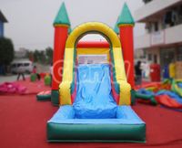 Parcours de glisse aquatique gonflable coloré pour l'extérieur, piste de course, château gonflable décoratif, petite machine distributrice, carnaval