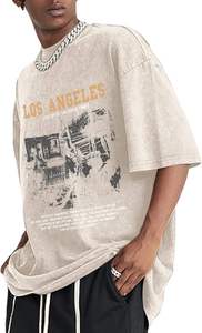 Camiseta de Moda para Hombre, Corte Holgado, Algodón, Lisa, Personalizable, Estilo Urbano, Proveedor al por Mayor 2026 - Product Image 2