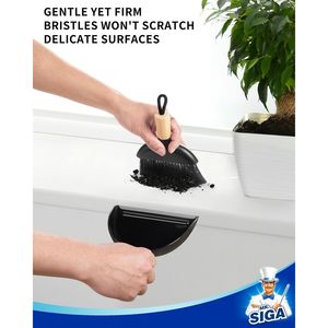 Set Portatile Mini Paletta e Spazzola con Manico in Bambù Nero 1 Set Pratici Scope e Palette per la Pulizia - Product Image 3