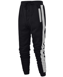 Conjunto Deportivo de Dos Piezas para Hombre, Sudadera con Capucha y Pantalones Jogger en Bloques de Color Blanco y Negro, Ropa Casual Urbana, Servicio OEM - Product Image 3