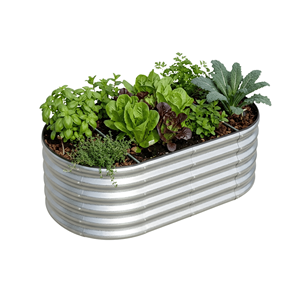 Factory Direct Weather Resistant Raised Garden Bed Outdoor Oval <b>Planter</b> <b>Box</b> Galvanized Metal Garden Bed for Vegetables GB026 - Product Image 1